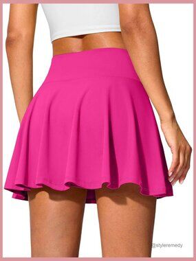 14" Tennis Skirt Golf Skorts with Pockets Tummy Control Pleated Skirts